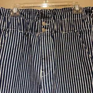 High Waisted Stripped Mom Jeans